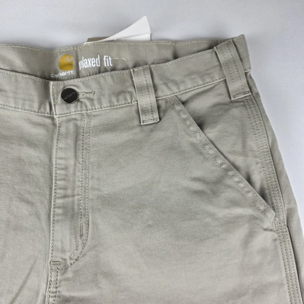 NWT Carhartt Rugged Flex Rigby Short Work Relaxed Fit Khaki Men 32 x 10